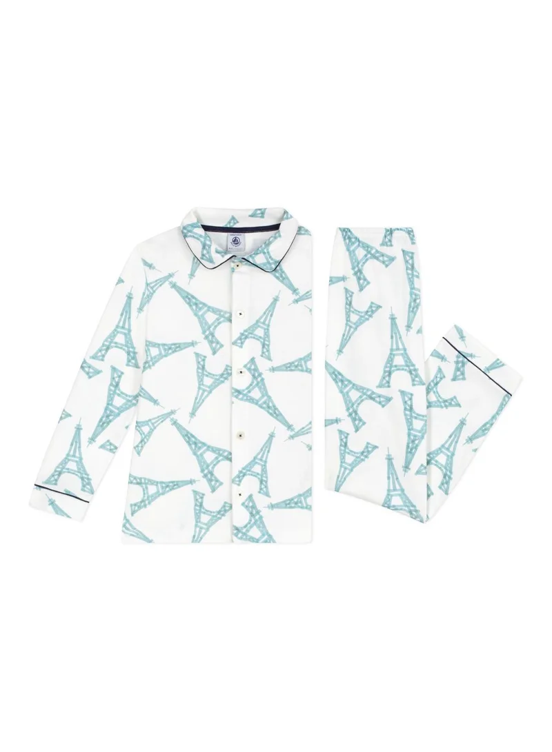 بيتي باتو Children's buttoned printed cotton pyjamas